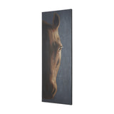 Hennessy 24x68 Brown Horse Original Hand Painted on Wood Oil Painting from Mercana - Luna Furniture