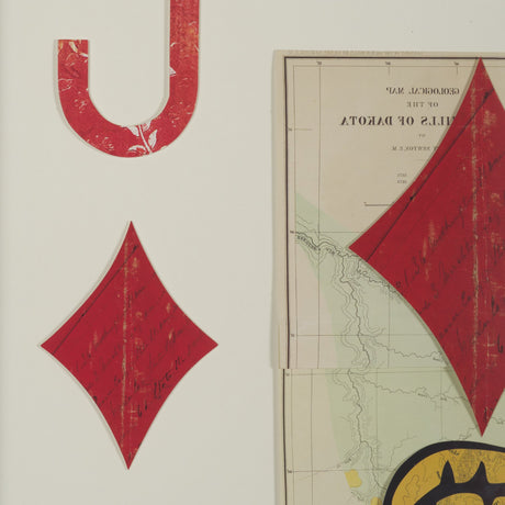 Jack of Diamonds Playing Card a Paper Mosaic Collage Framed Art under Glass from Mercana - Luna Furniture