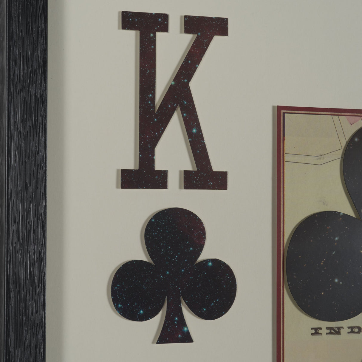 King of Clubs Playing Card a Paper Mosaic Collage Framed Art under Glass from Mercana - Luna Furniture