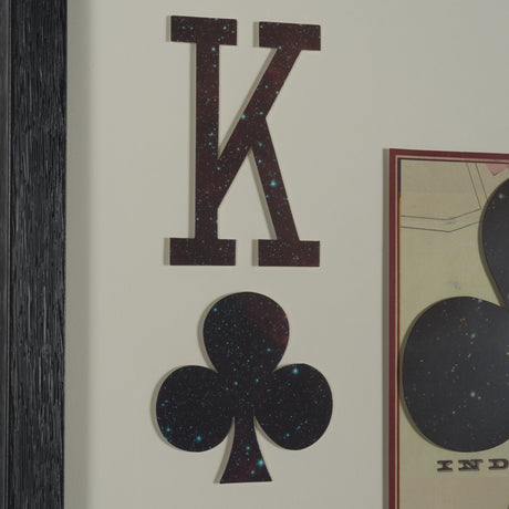 King of Clubs Playing Card a Paper Mosaic Collage Framed Art under Glass from Mercana - Luna Furniture