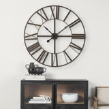 Pender 40.0L x 2.4W x 40.0H Black Iron Round Wall Clock from Mercana - Luna Furniture
