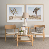 Weslyn Solid Light Brown Wood and Glass Top w/ Cane Side Table from Mercana - Luna Furniture