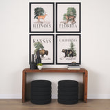 Travel Guide - Kansas by Vintage Collection a Hand Embellished Textured Framed Art Print from Mercana - Luna Furniture