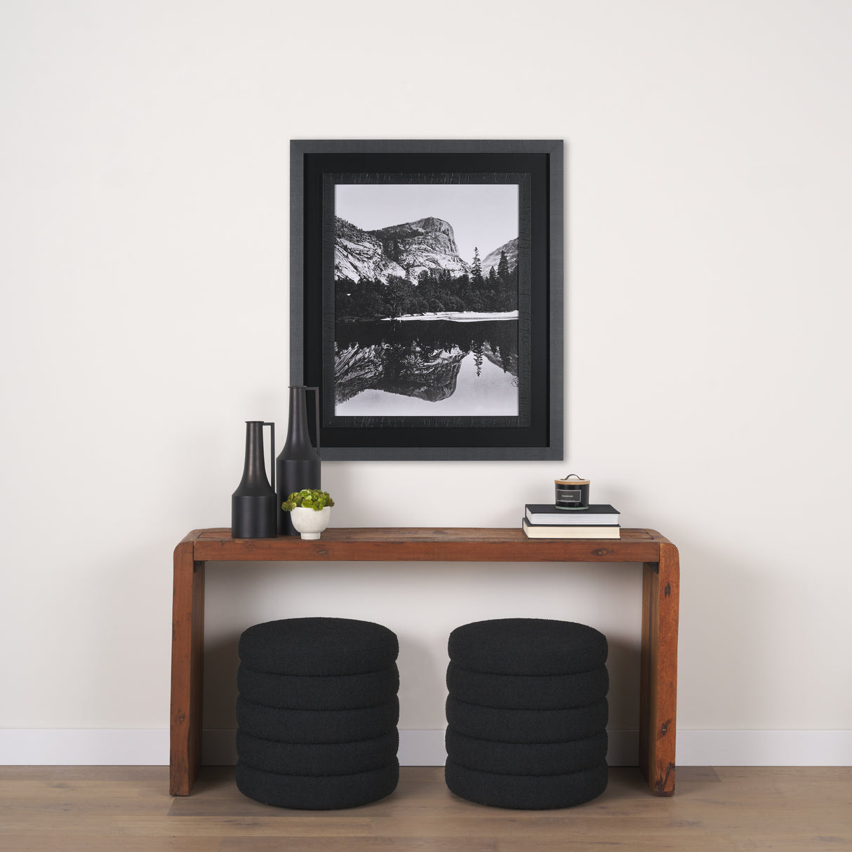 Mirror Lake by Carleton E Watkins a Hand Embellished Textured Framed Photo Art Print from Mercana - Luna Furniture