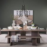 Selma Black Wood Bead and Metal Chandelier from Mercana - Luna Furniture