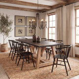 Selma Black Wood Bead and Metal Chandelier from Mercana - Luna Furniture