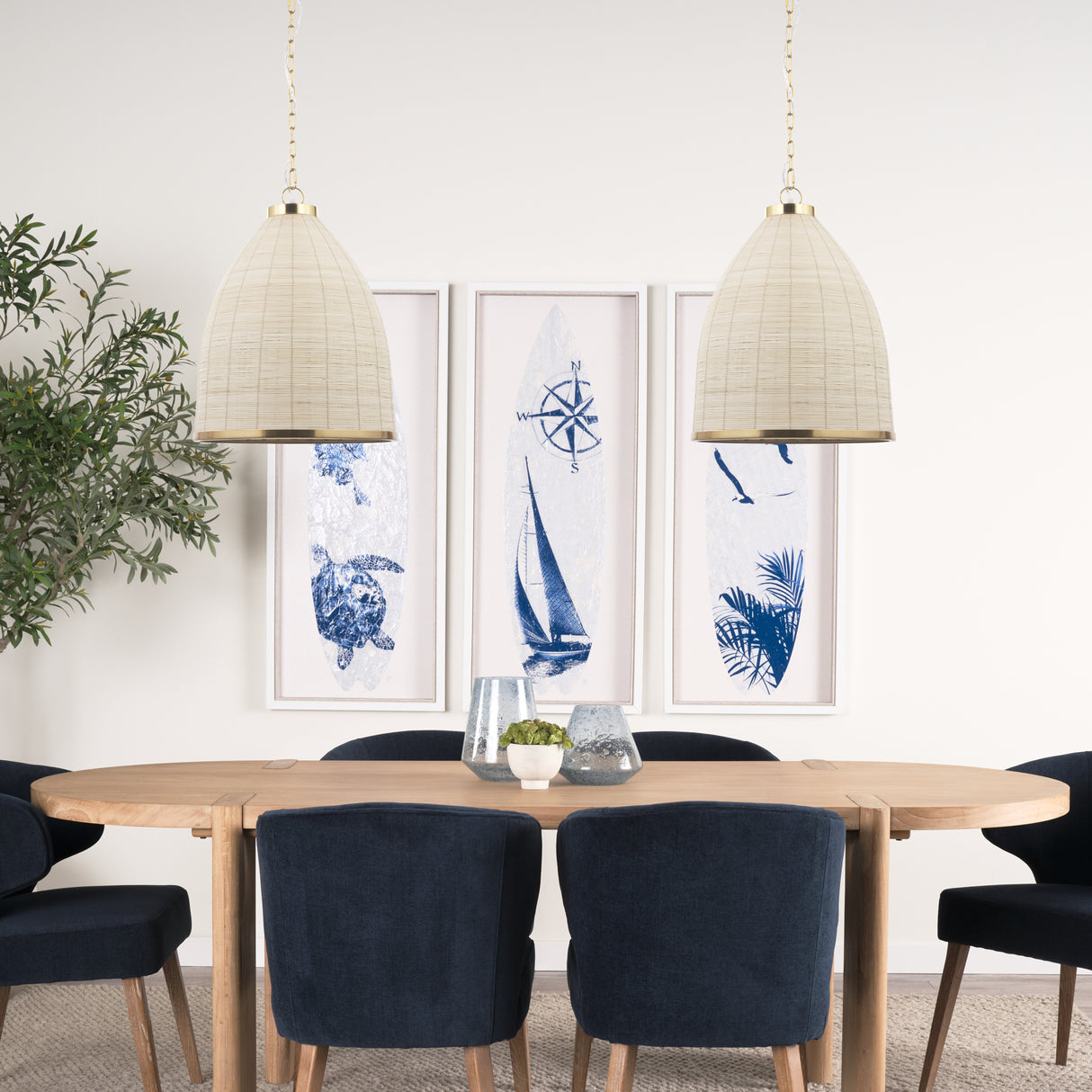 Saliha Cane w/ Brass Metal Pendant Light from Mercana - Luna Furniture