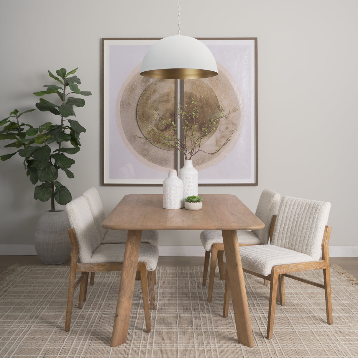 Juniper 24" Round White Dome Pendant Light from Mercana - Luna Furniture