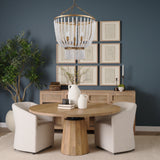 Rhone Gold Metal and Wood Beaded Chandelier from Mercana - Luna Furniture