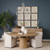 Selma White Wood Bead and Metal Chandelier from Mercana - Luna Furniture