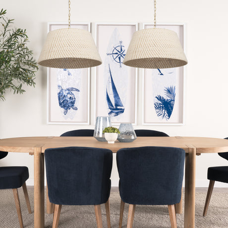 Tosha 1-Light Tapered Cotton Rope Drum Pendant from Mercana - Luna Furniture