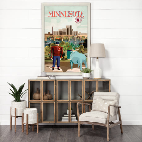 Minnesota Go USA (XL) by Mercana Studio a Hand Embellished Decograph Framed Art Print under Glass from Mercana - Luna Furniture