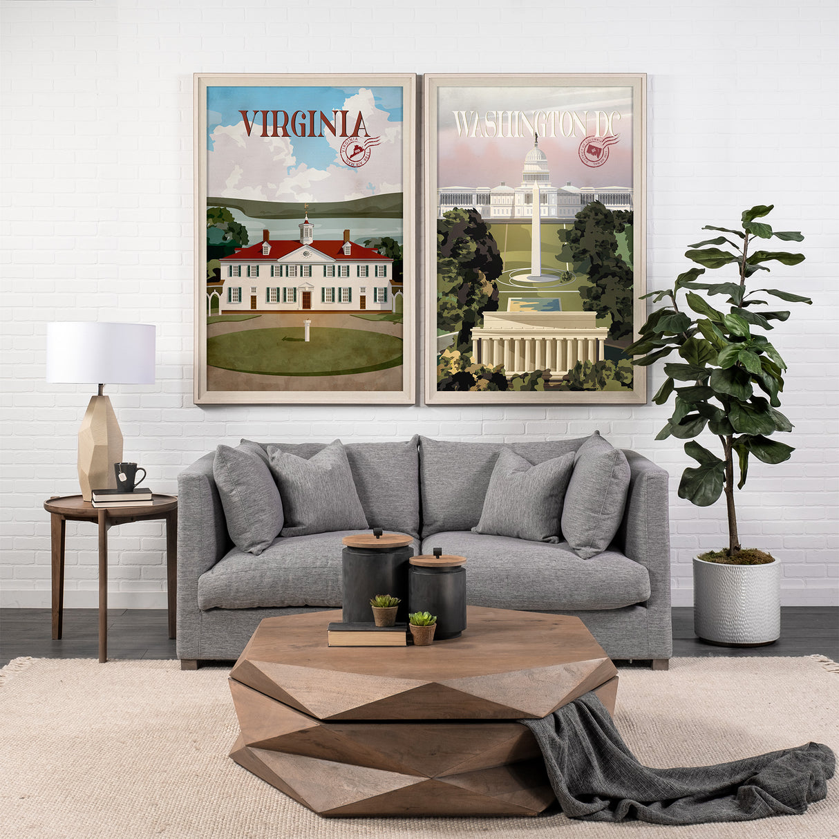 Virginia Go USA (XL) by Mercana Studio a Hand Embellished Decograph Framed Art Print under Glass from Mercana - Luna Furniture