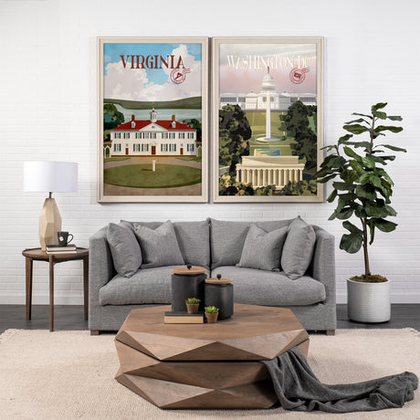 Washington DC Go USA (XL) by Mercana Studio Hand Embellished Decograph Framed Art Print under Glass from Mercana - Luna Furniture