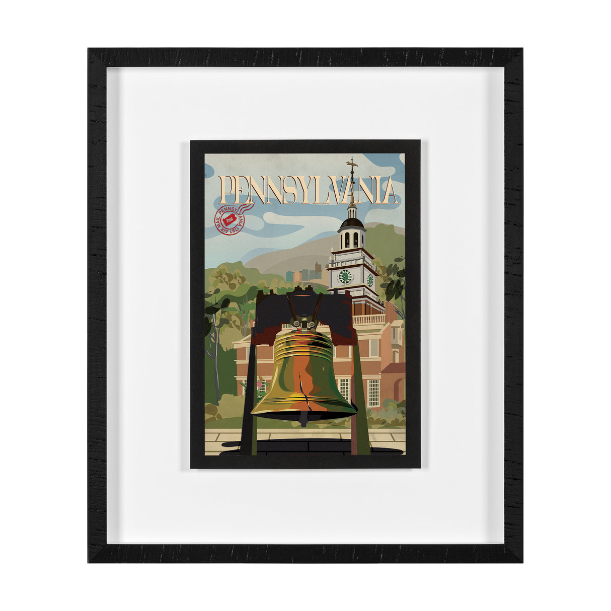 Pennsylvania Go USA (M) by Mercana Studio a Framed Art Print Matted under Glass from Mercana - Luna Furniture