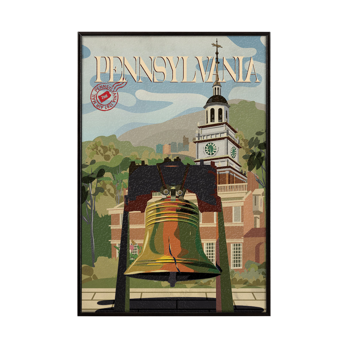 Pennsylvania Go USA (SM) by Mercana Studio a Hand Embellished Decograph Framed Art Print from Mercana - Luna Furniture