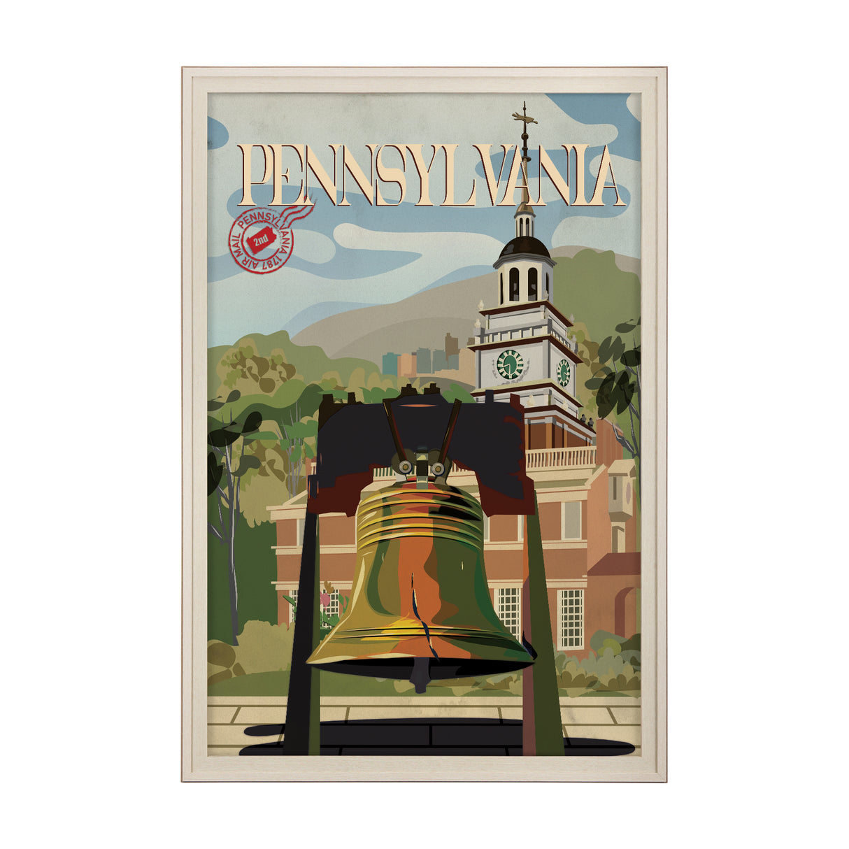 Pennsylvania Go USA (XL) by Mercana Studio a Hand Embellished Decograph Framed Art Print under Glass from Mercana - Luna Furniture
