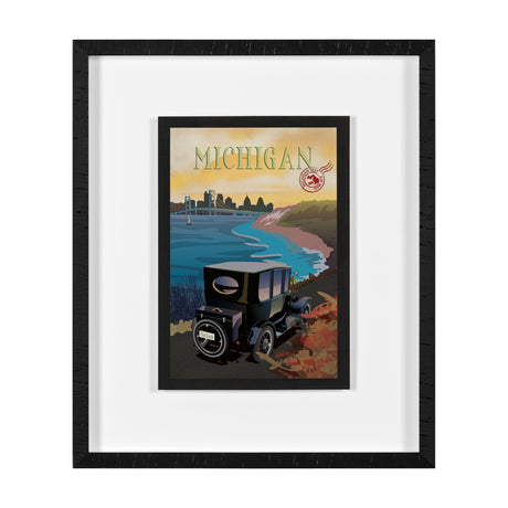 Michigan Go USA (M) by Mercana Studio a Framed Art Print Matted under Glass from Mercana - Luna Furniture