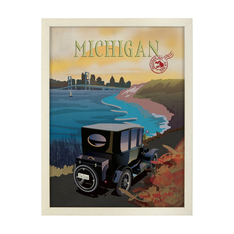 Michigan Go USA (L) by Mercana Studio a Hand Embellished Decograph Framed Art Print from Mercana - Luna Furniture