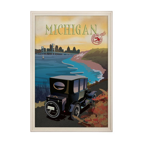 Michigan Go USA (XL) by Mercana Studio a Hand Embellished Decograph Framed Art Print under Glass from Mercana - Luna Furniture