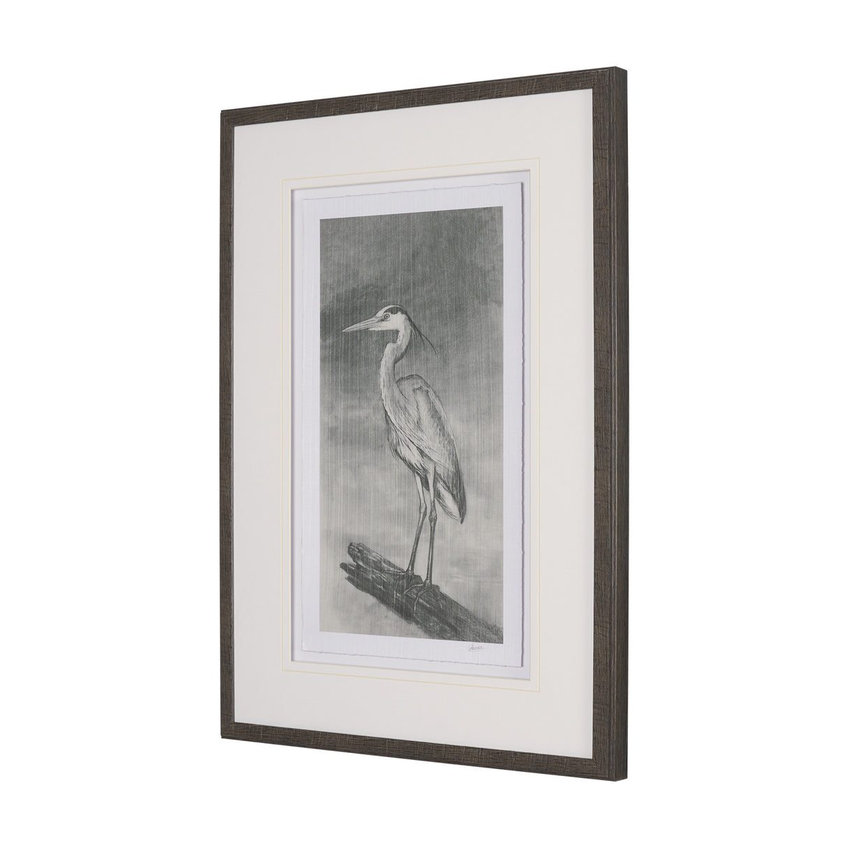 Heron Sketch by Mercana Studio a Hand Embellished Framed Art Print Matted under Glass from Mercana - Luna Furniture
