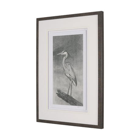 Heron Sketch by Mercana Studio a Hand Embellished Framed Art Print Matted under Glass from Mercana - Luna Furniture