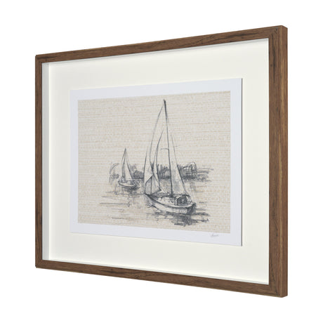 Sail Away III by Mercana Studio a Hand Embellished Framed Art Print Matted under Glass from Mercana - Luna Furniture