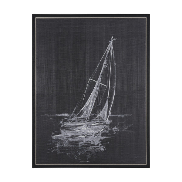 Sail Away II by Mercana Studio a Hand Embellished Textured Framed Canvas
