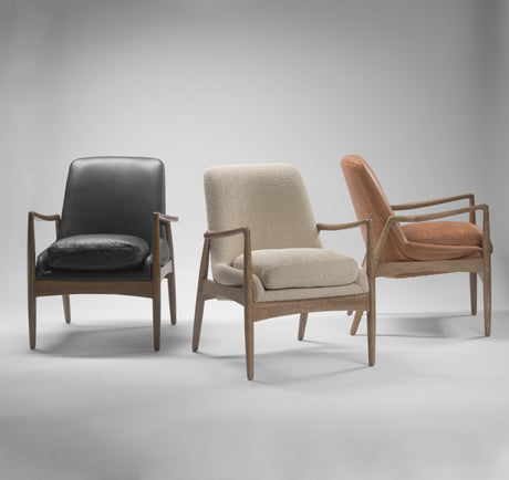 Westan Cognac Faux Leather W/Medium Brown Wood Accent Chair from Mercana - Luna Furniture