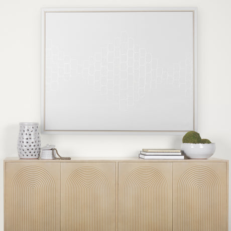 Tucker Light Brown Wood w/ Carved Arch Pattern 4 Door Sideboard from Mercana - Luna Furniture