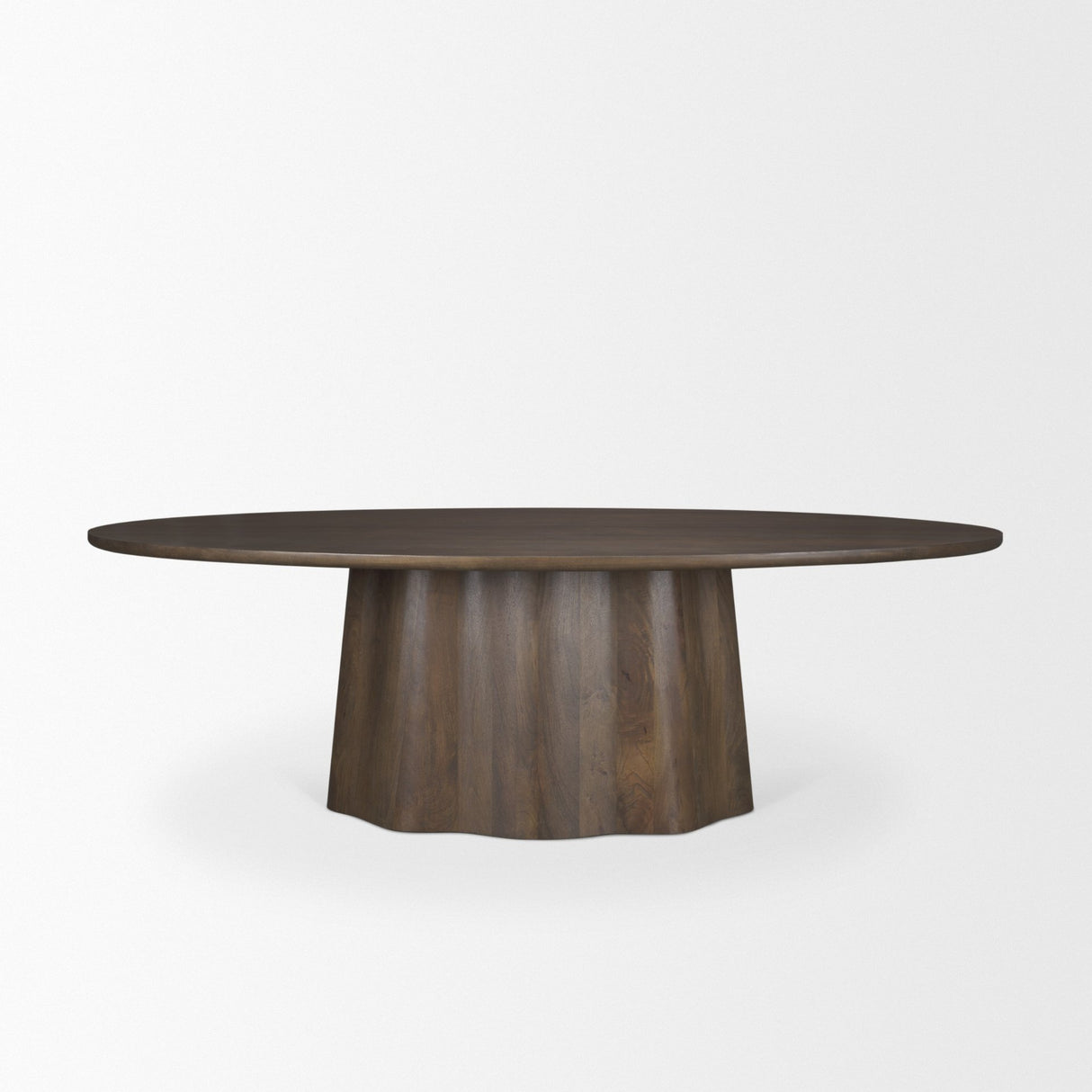 Jovani 94" Solid Dark Brown Mango Wood Oval Dining Table from Mercana - Luna Furniture