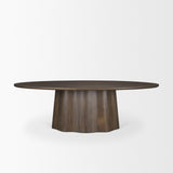 Jovani 94" Solid Dark Brown Mango Wood Oval Dining Table from Mercana - Luna Furniture