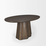 Jovani 94" Solid Dark Brown Mango Wood Oval Dining Table from Mercana - Luna Furniture