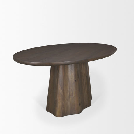 Jovani 94" Solid Dark Brown Mango Wood Oval Dining Table from Mercana - Luna Furniture