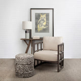 Skylar I Cream Fabric Covered Cushioned Demi-Lune Wooden Frame Accent Chair from Mercana - Luna Furniture