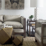 Wright II 22" x 21.9" Square Top Medium Brown Wooden Multi-Shelf End/Side Table from Mercana - Luna Furniture