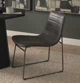 Thornton I Dark Brown Faux-Leather Seat Black Iron Frame Dining Chair, Set of 2 from Mercana - Luna Furniture