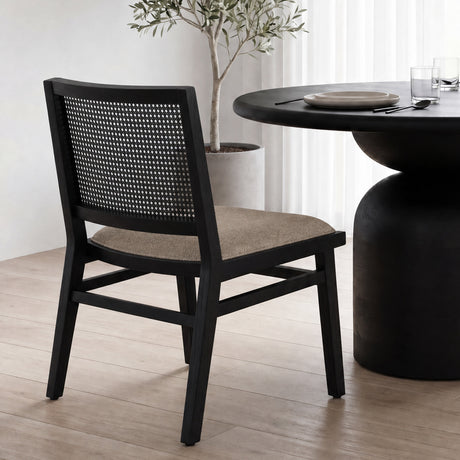 Wynn 20.5L x 24.6W x 34.1H Beige Fabric W/Black Wood Dining Chair, Set of 2 from Mercana - Luna Furniture