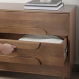 Astrid 36L x 17W x 30.3H Medium Brown Solid Wood 3 Drawer Cabinet from Mercana - Luna Furniture