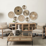 Avel 18.0L x 18.0W x 3.0H Light Brown Seagrass W/Dark Brown String Round Wall Hanging Plate from Mercana - Luna Furniture