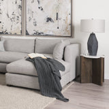 Bianca Dark Brown Wood w/ Marble Round Accent Table from Mercana - Luna Furniture