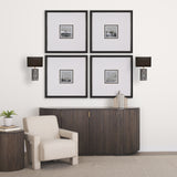 Maravilla III 11x17 Black/White Pattered Base Black Fabric Shade Wall Sconce from Mercana - Luna Furniture