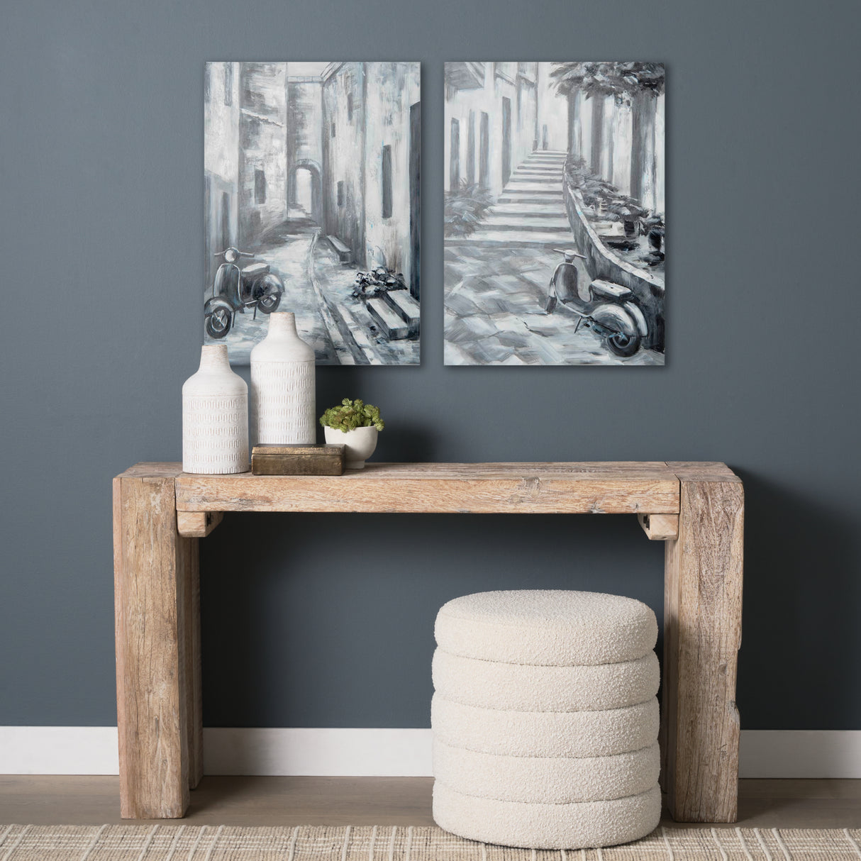 Memory Lanes Diptych Italian Laneway Original Hand Painted on Canvas Oil Painting from Mercana - Luna Furniture