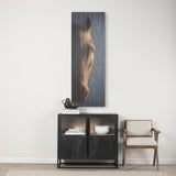 Hennessy 24x68 Brown Horse Original Hand Painted on Wood Oil Painting from Mercana - Luna Furniture