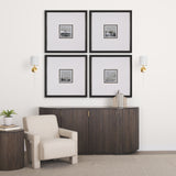 Santander II 6.5x22 Gold Metal and White Linen Shade Wall Sconce from Mercana - Luna Furniture