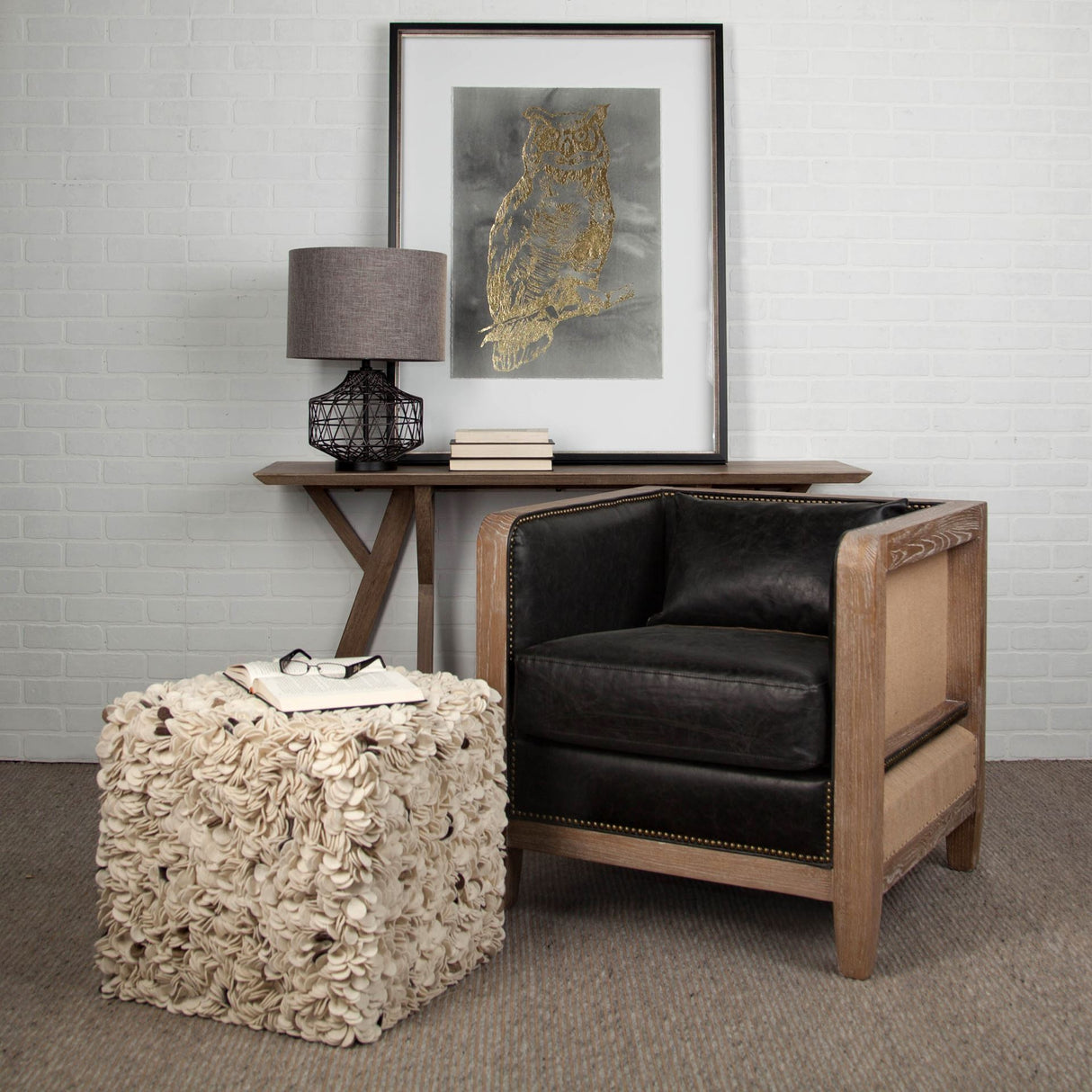 Clark (20"H) Bronze Barrel Metal Base Beige Linen Shade Table Lamp from Mercana - Luna Furniture