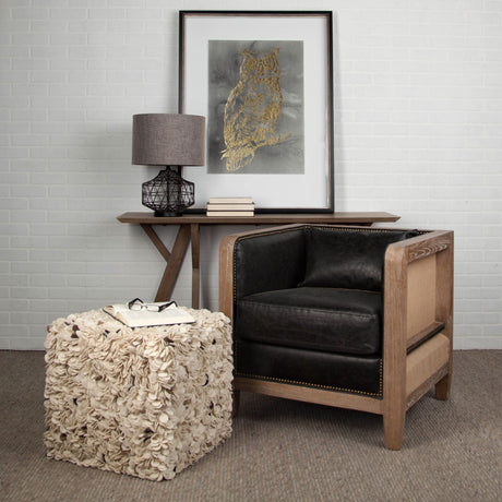 Clark (20"H) Bronze Barrel Metal Base Beige Linen Shade Table Lamp from Mercana - Luna Furniture