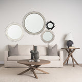 Cog Mirror 44" Round Gray Wood Frame Mirror from Mercana - Luna Furniture
