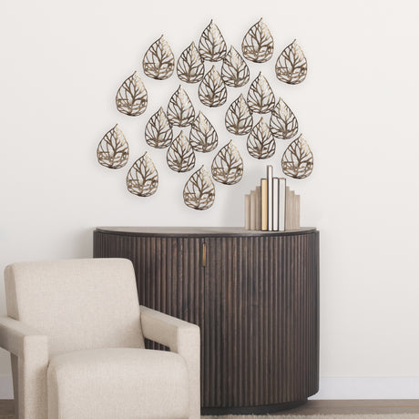 Lana II Set of 4 Champagne toned Wall Candle Holders from Mercana - Luna Furniture