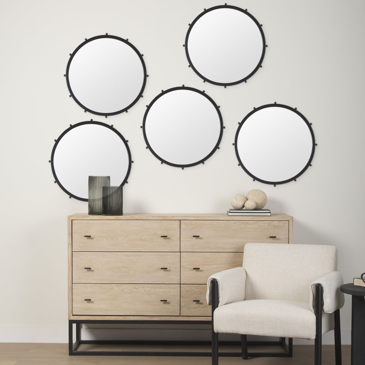 Elena I Small Black Wall Mirror from Mercana - Luna Furniture